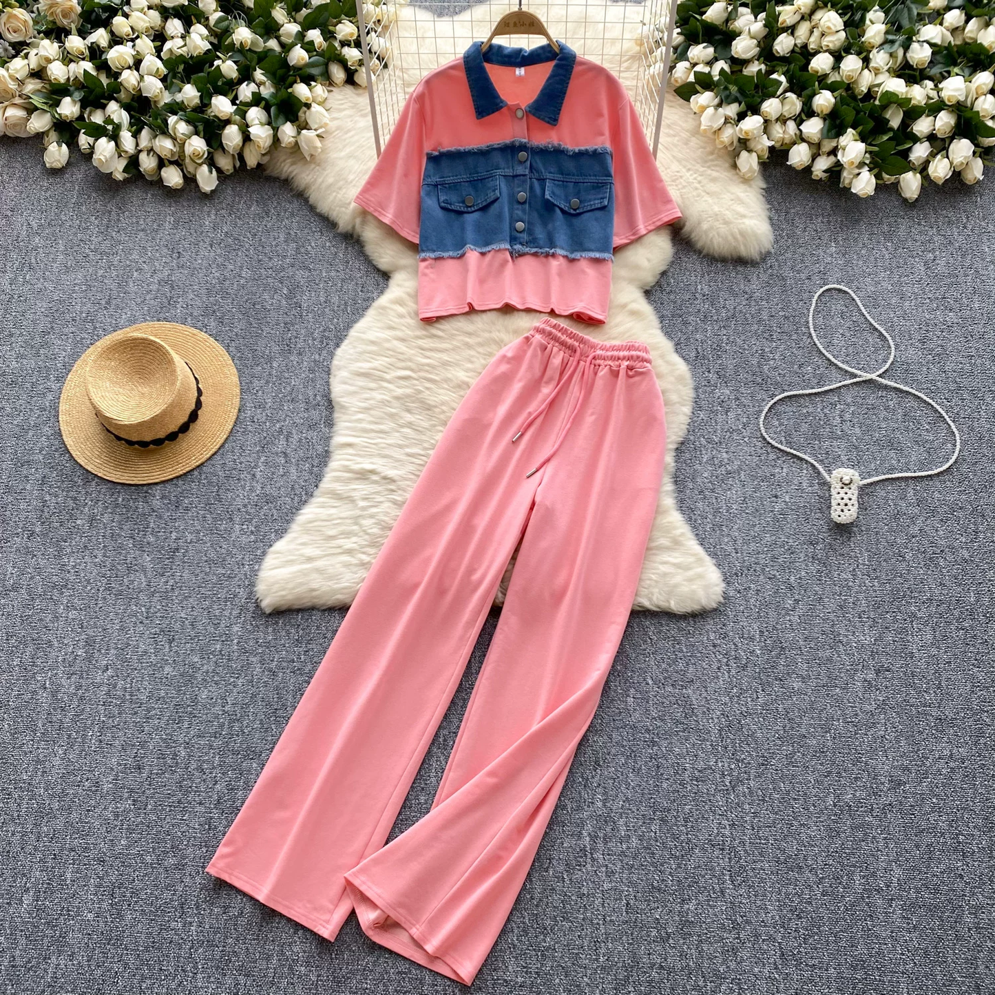 Megan Summer Denim Airport Look Coord Set