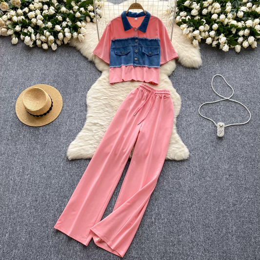 Megan Summer Denim Airport Look Coord Set