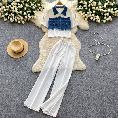 Megan Summer Denim Airport Look Coord Set