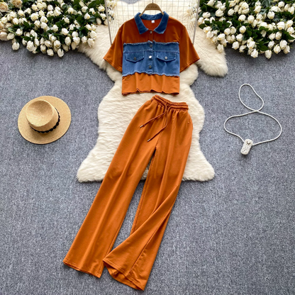 Megan Summer Denim Airport Look Coord Set