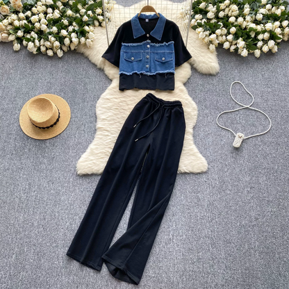 Megan Summer Denim Airport Look Coord Set