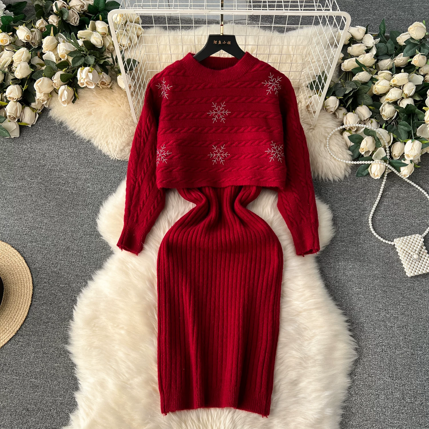 Rihanna Winter Two Piece Set Dress