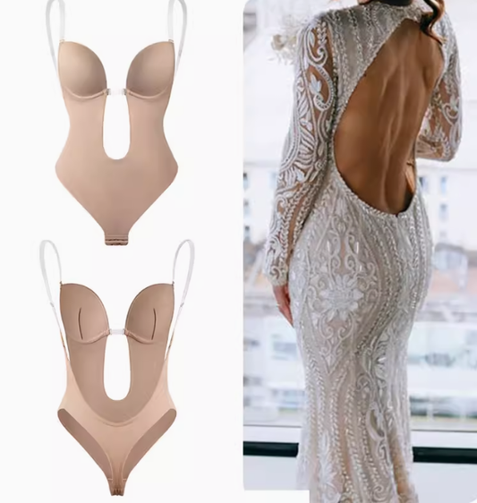 Hilarie Backless Bodysuit for Evening & Wedding Dresses