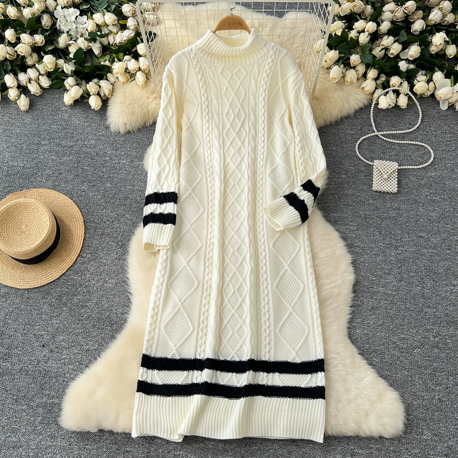 Alison Winter High Neck Sweater Dress