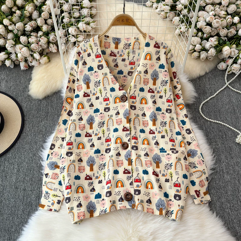 Jennifer Women Winter Printed  Cardigan - 24th Spoke