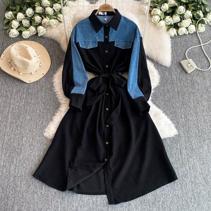 Rihanna Winter Denim Dress