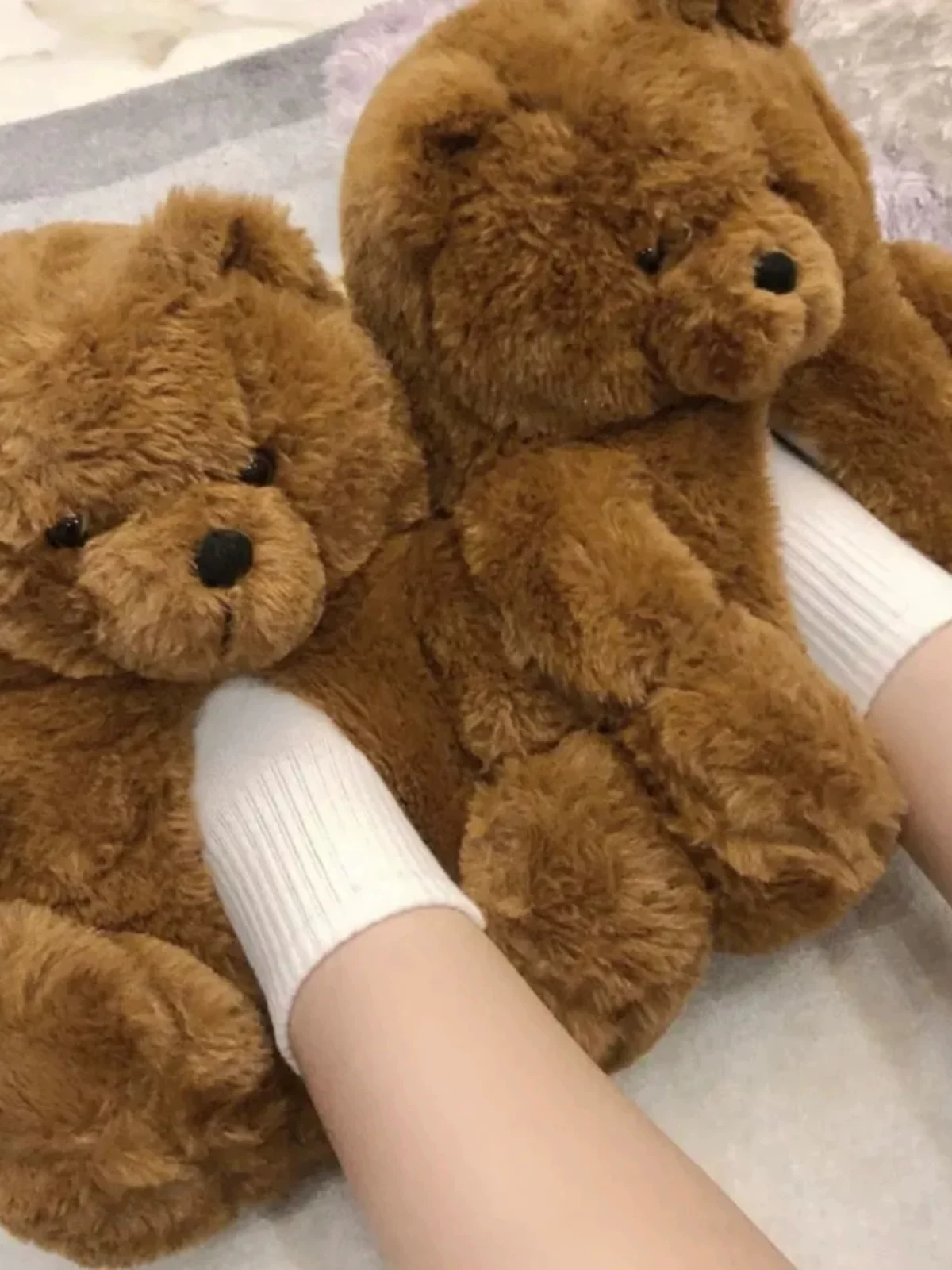 Cartoon Teddy Bear Warm Slippers