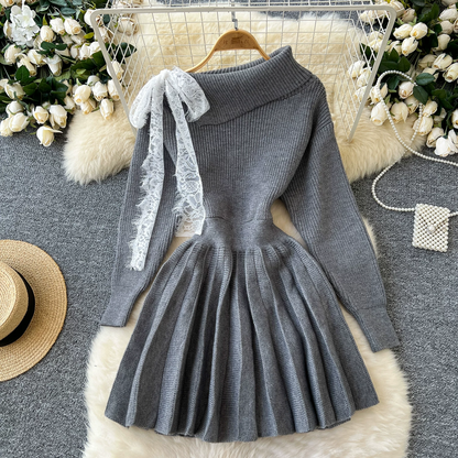 Kirsten Winter Bow Tie Knitted Dress