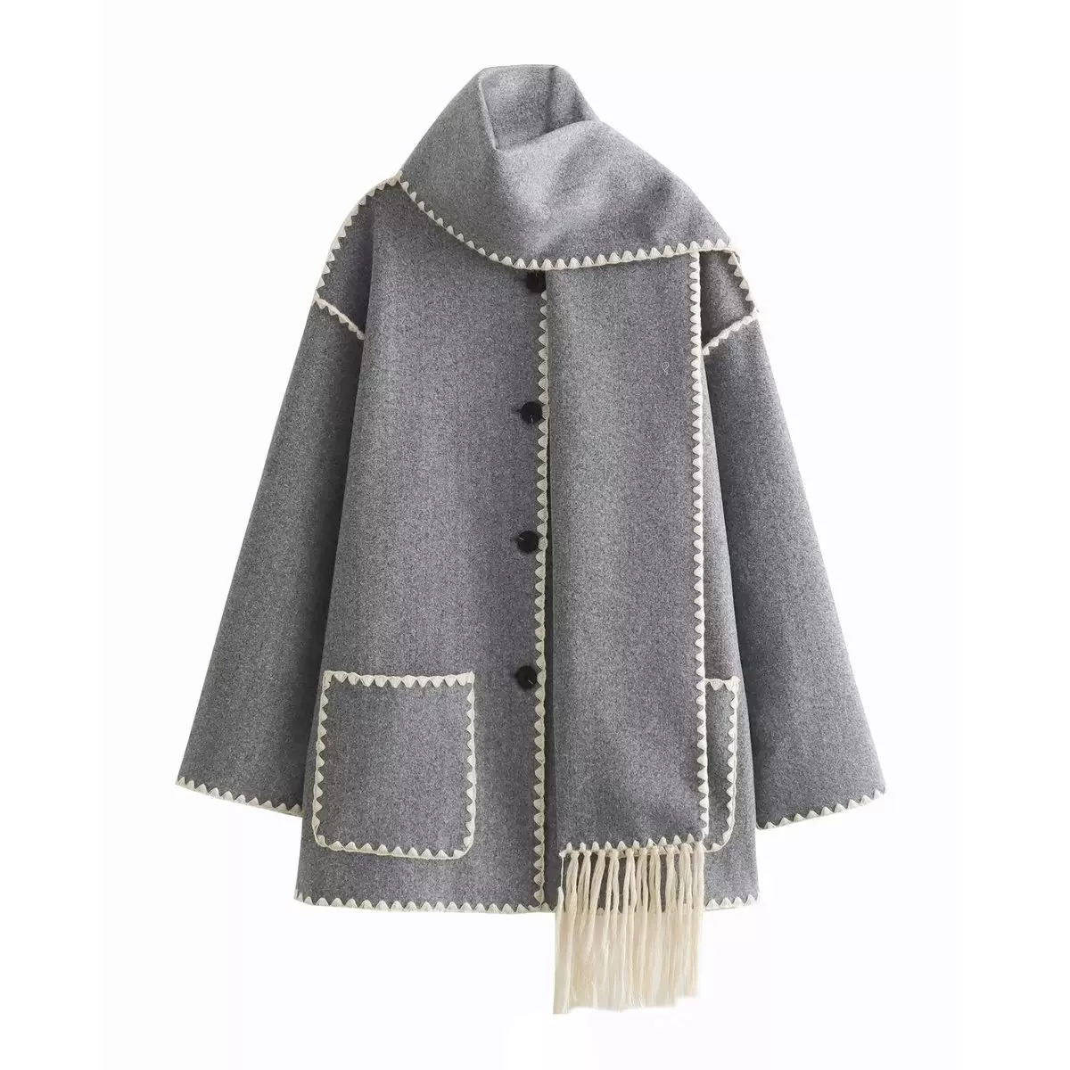 Milena Winter Wool Jacket With Muffler