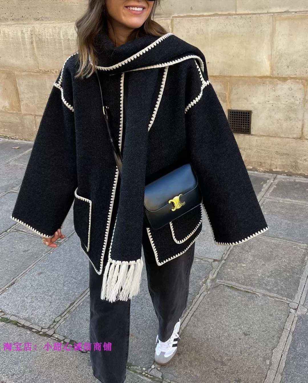 Milena Winter Wool Jacket With Muffler