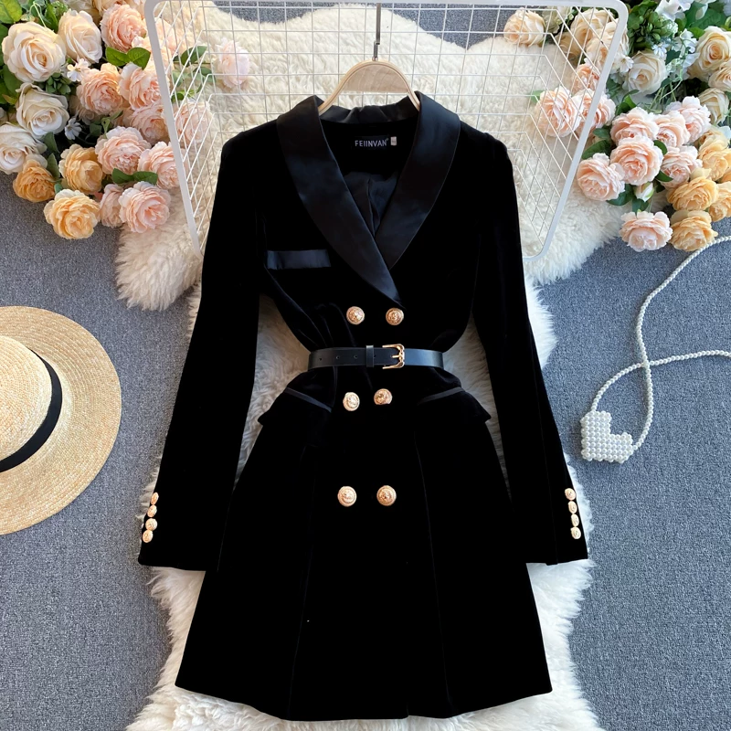Nova Winter Velvet Coat Dress - 24th Spoke