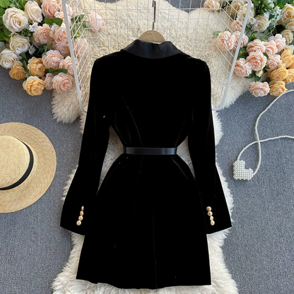 Nova Winter Velvet Coat Dress