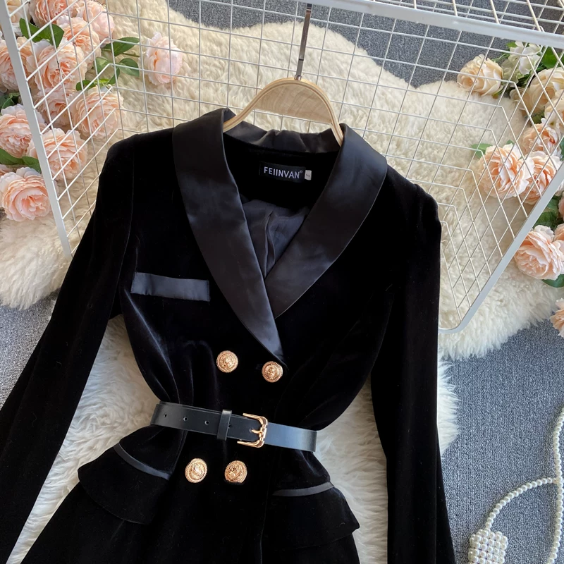 Nova Winter Velvet Coat Dress - 24th Spoke