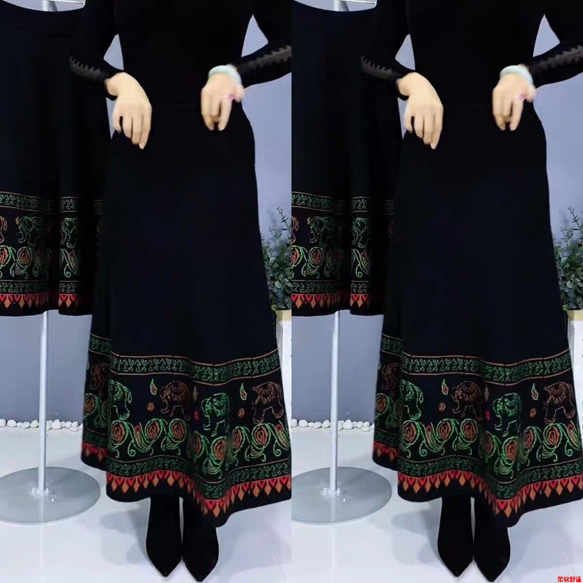 Anna Winter Wool Cashmere High Quality Winter Skirt