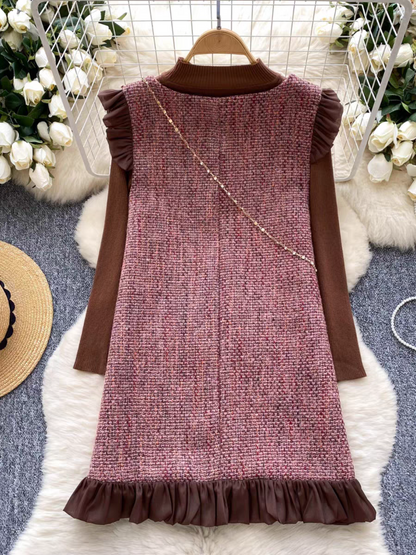 Nicole Winter Two Piece Set Tweed Dress