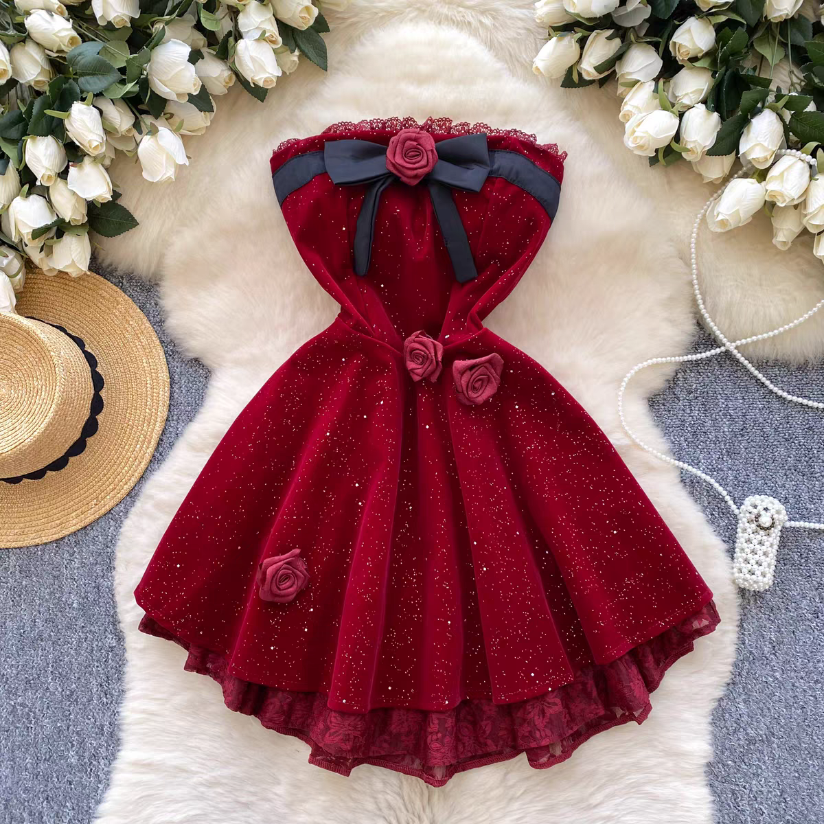 Eva Valentine Velvet Dress