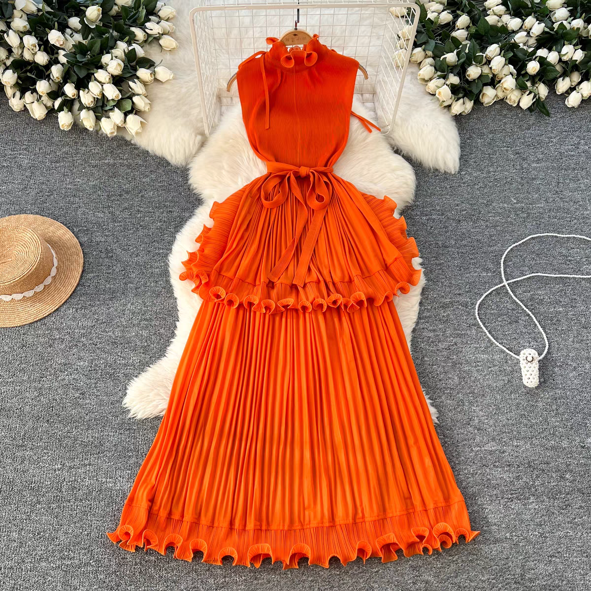 Anna Luxury Ruffle Dress