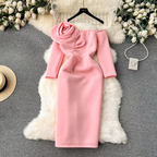 Rose One Shoulder Luxury Dress