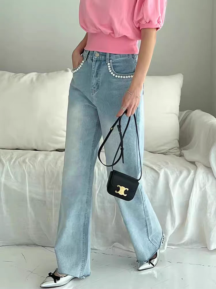 Ashley Pearl Pocket Straight Jeans - 24th Spoke
