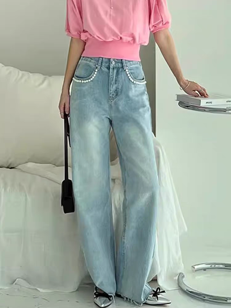 Ashley Pearl Pocket Straight Jeans - 24th Spoke