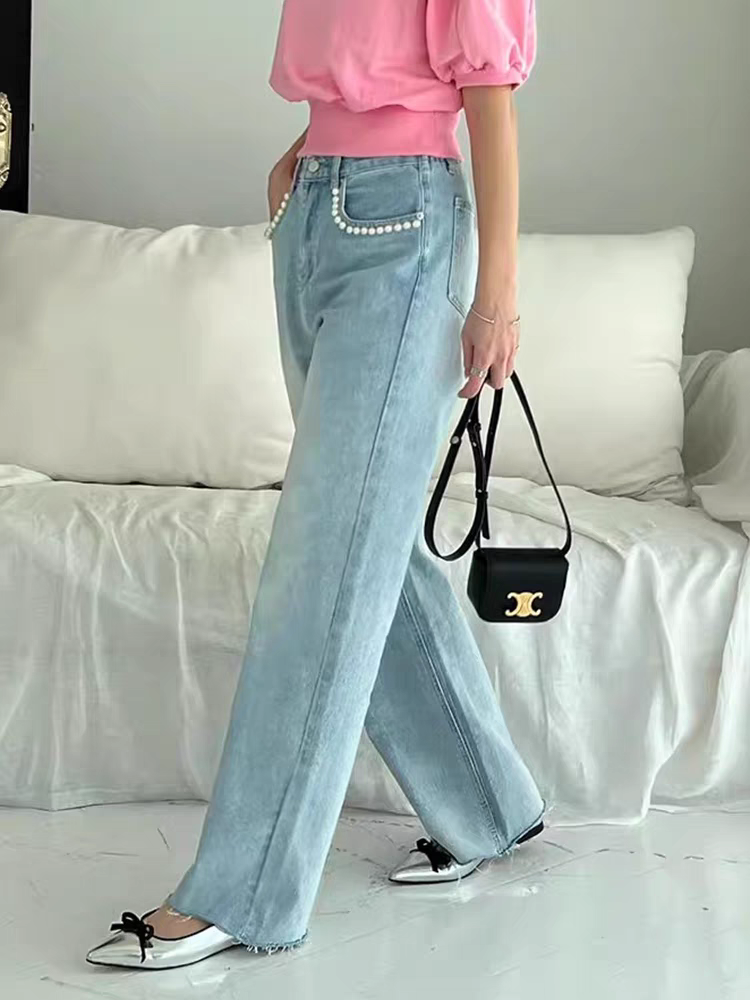 Ashley Pearl Pocket Straight Jeans