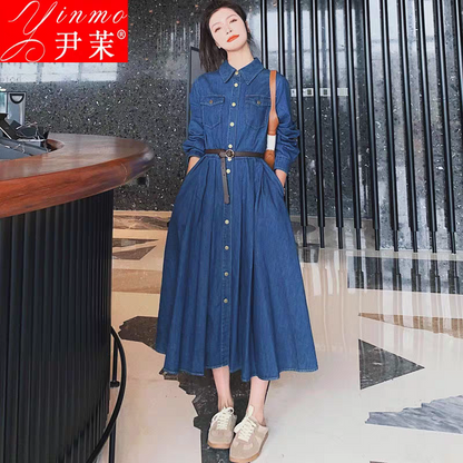 Piper Summer Denim Cotton Long Dress