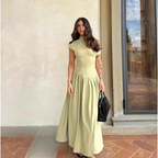 Eva Summer Oblique Shoulder Dress