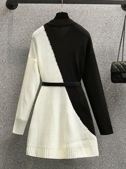 Emily Winter Sweater Dress With Belt - 24th Spoke